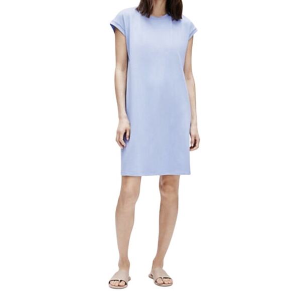 Eileen Fisher Petite Boxy Fit T-Shirt Dress in Periwinkle Jersey NWT Size Medium - Picture 1 of 7